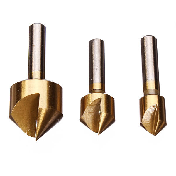 XYZ Tools 3pc Single Flute 90° Chamfer Countersink Drill Bits - Model XYZ-123 - Image 2